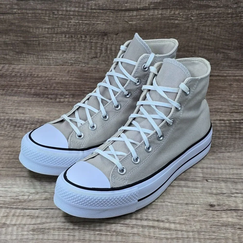 Converse Chuck Taylor All Star Lift High Women's Size 9 Tan White Platform Shoes